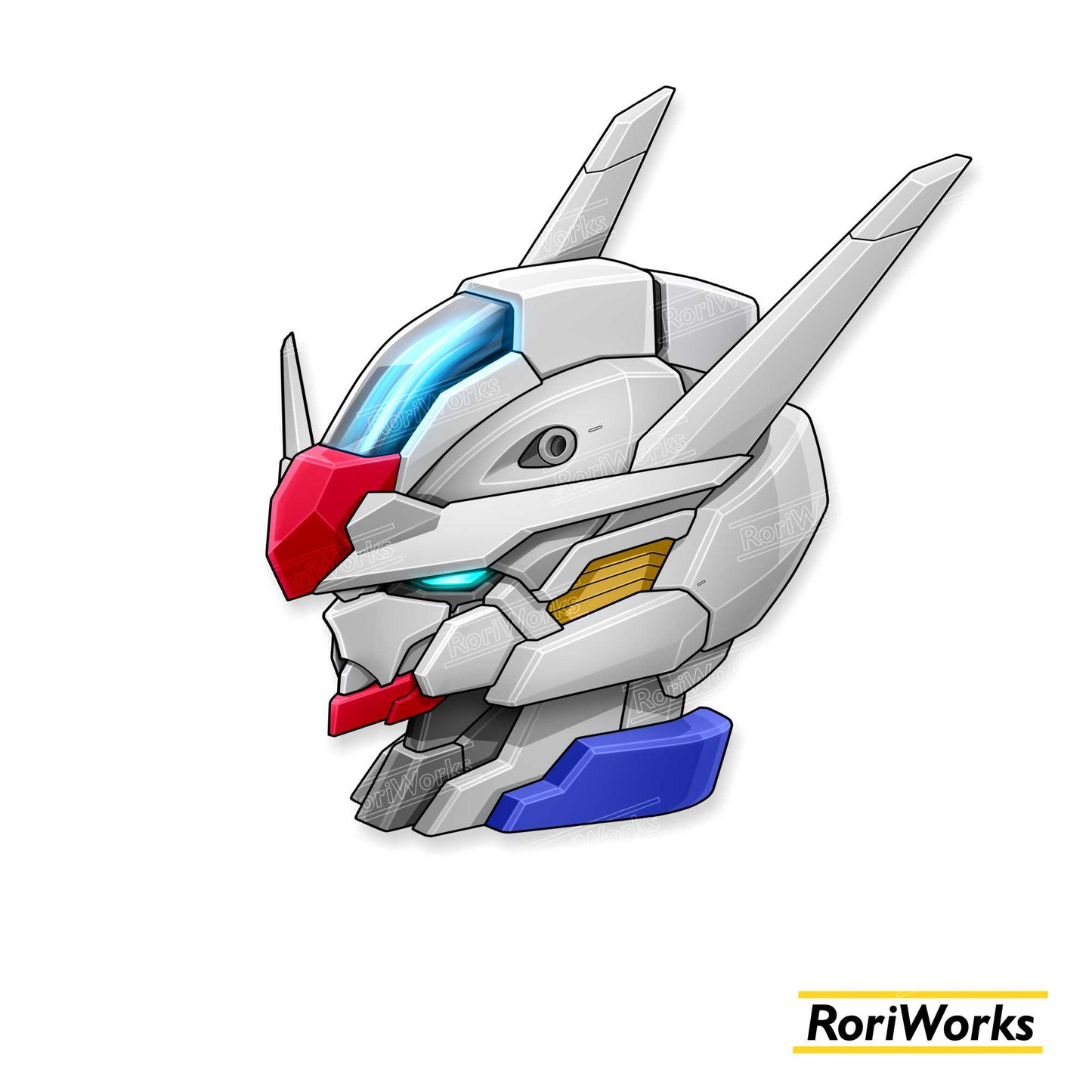 Stiker Gundam Aerial Head (High Permet Score)