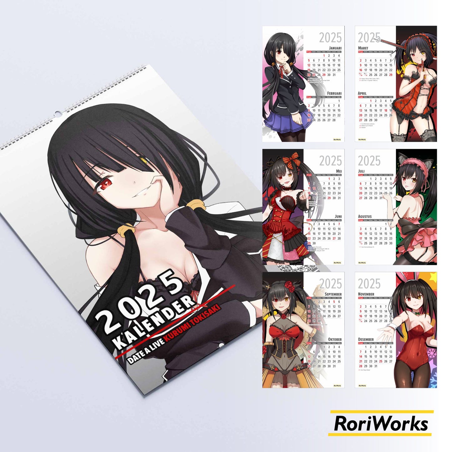 Kalender Dinding 2025 | Date A Live (Kurumi Special)