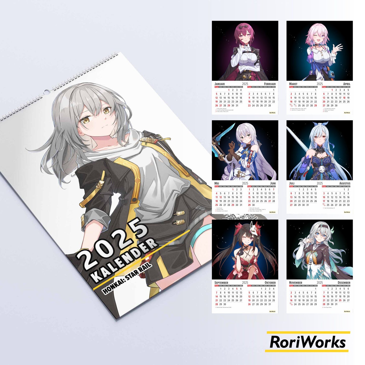 Kalender Dinding 2025 | Honkai: Star Rail