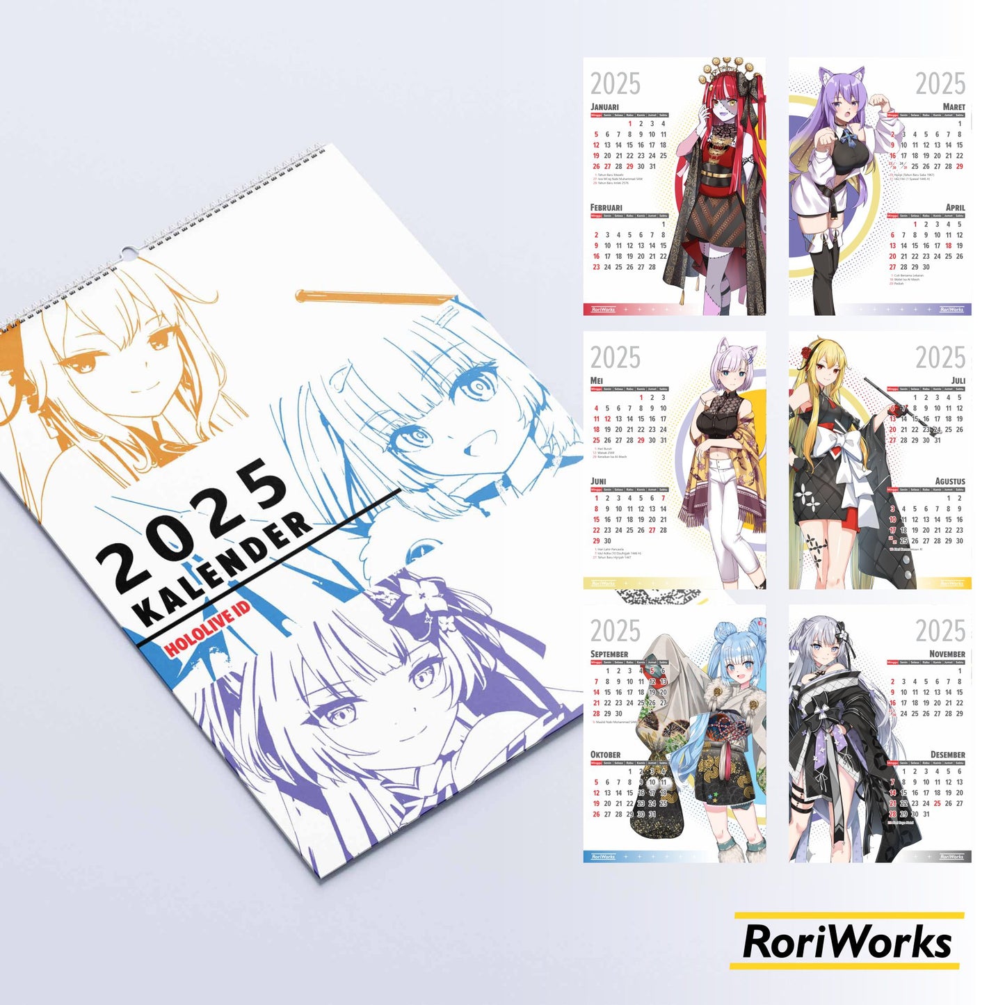 Kalender Dinding 2025 | Hololive ID