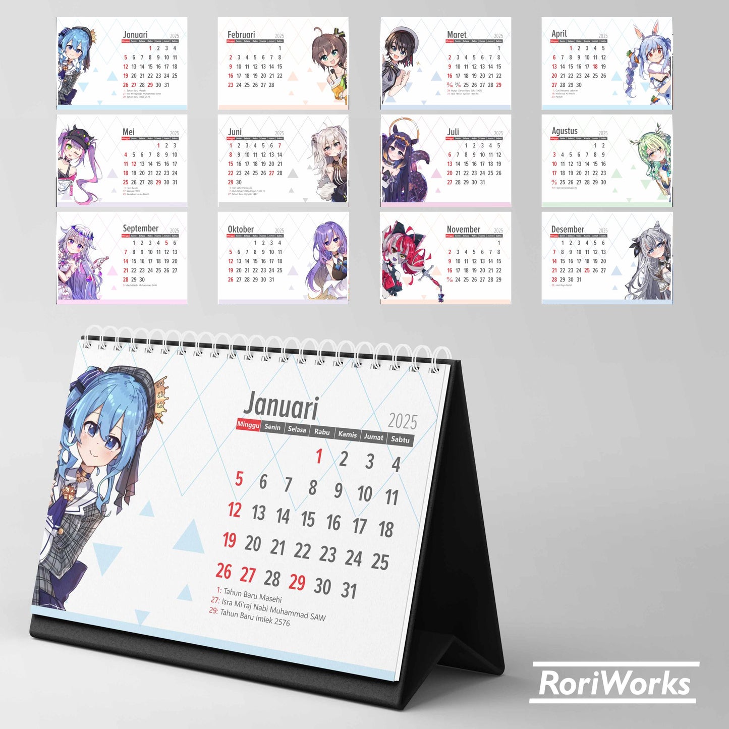 Kalender Meja 2025 | Hololive