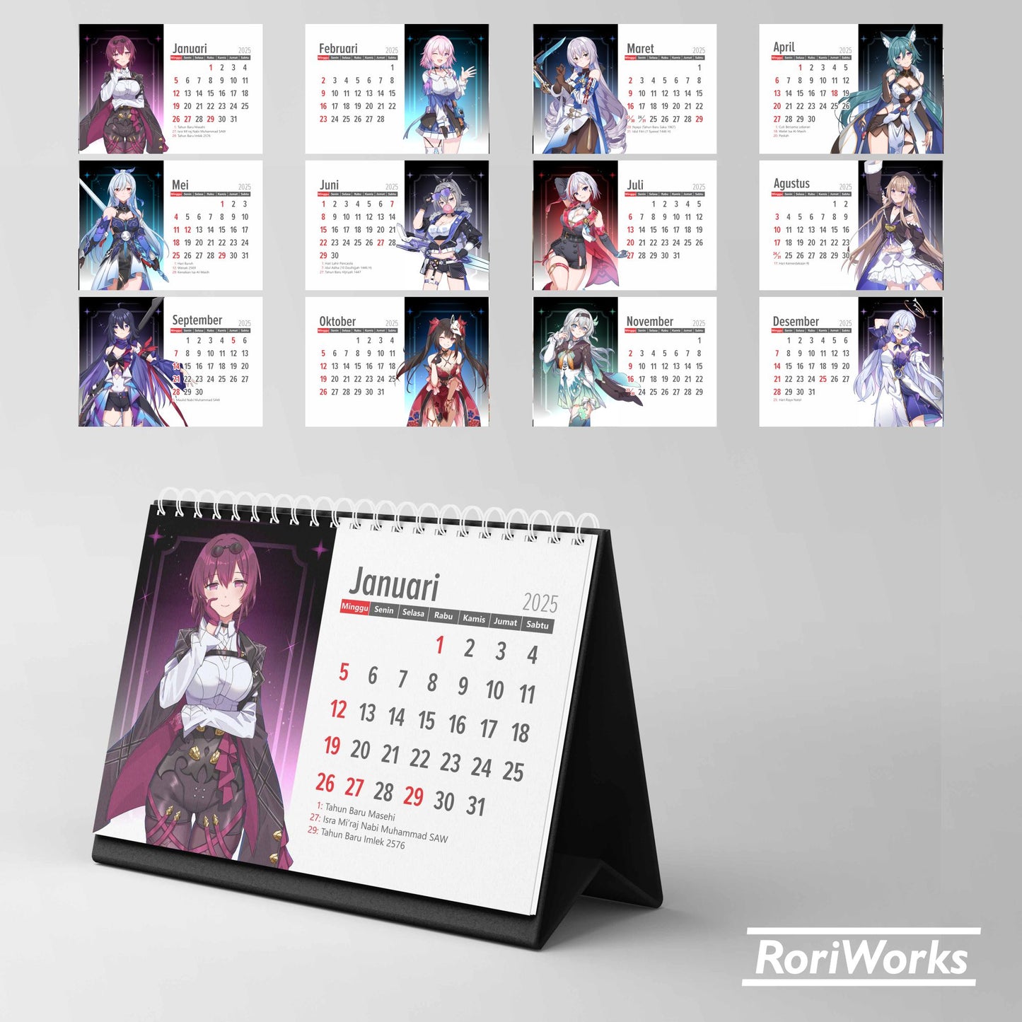 Kalender Meja 2025 | Honkai: Star Rail