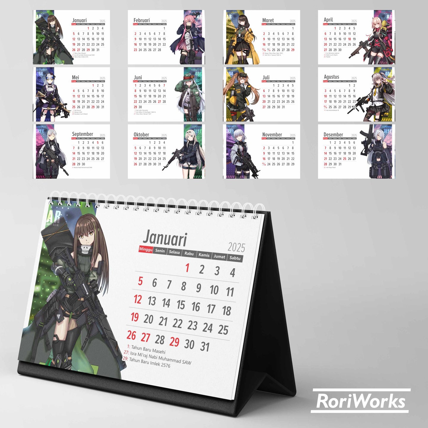 Kalender Meja 2025 | Girls' Frontline