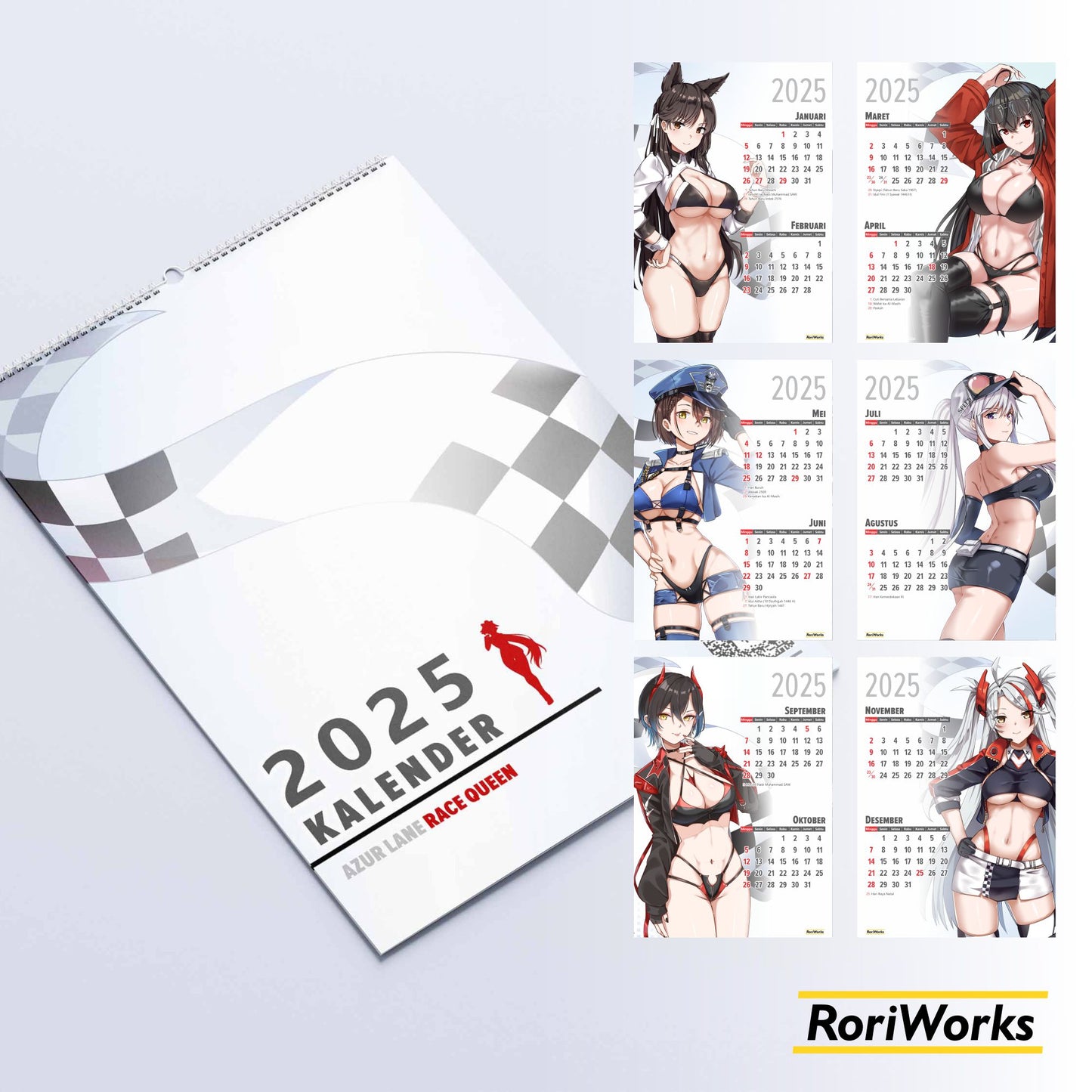 Kalender Dinding 2025 | Azur Lane (Race Queen)