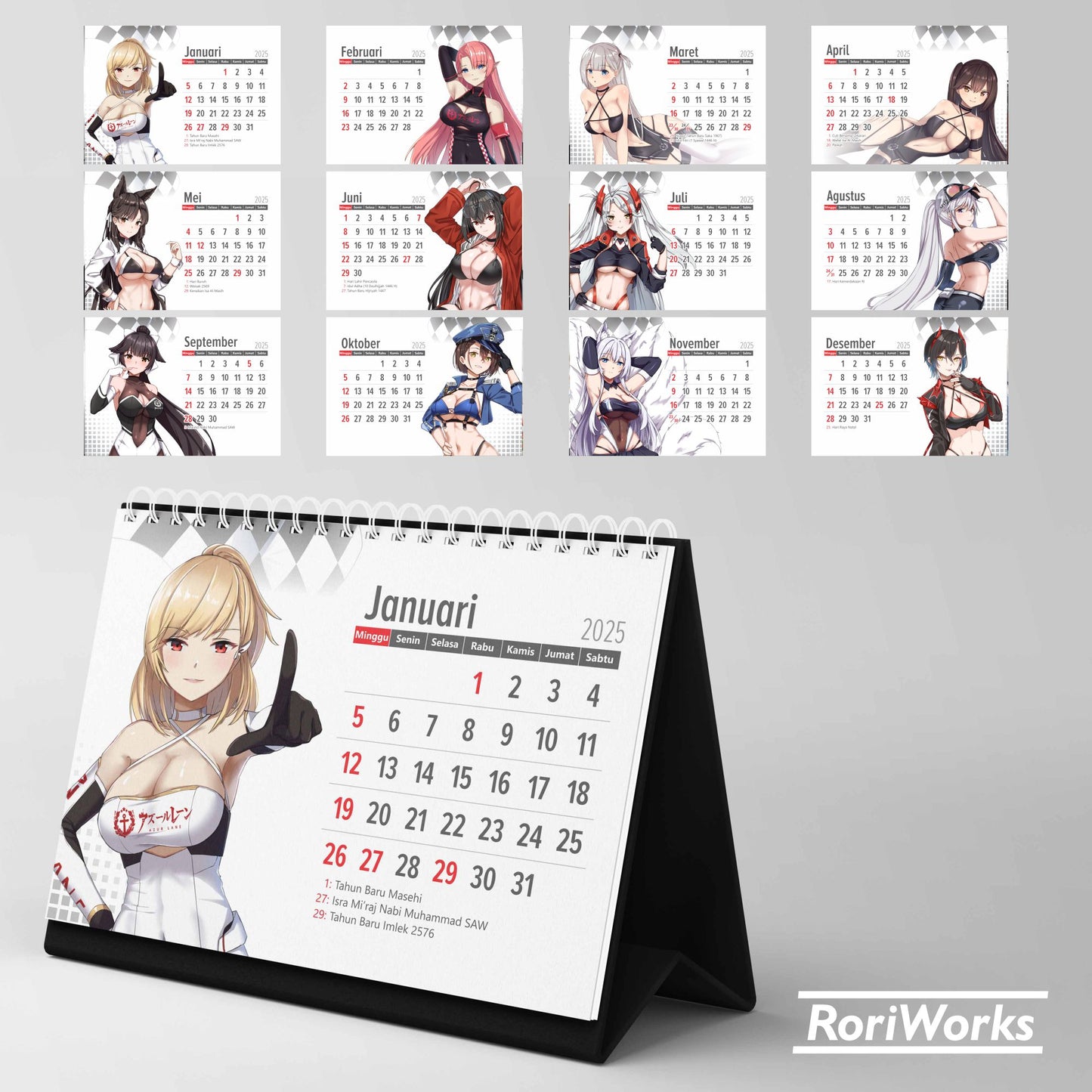 Kalender Meja 2025 | Azur Lane (Race Queen)
