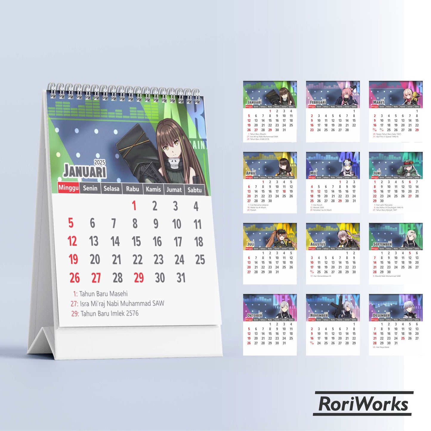 Kalender Meja Mini 2025 | Girls' Frontline