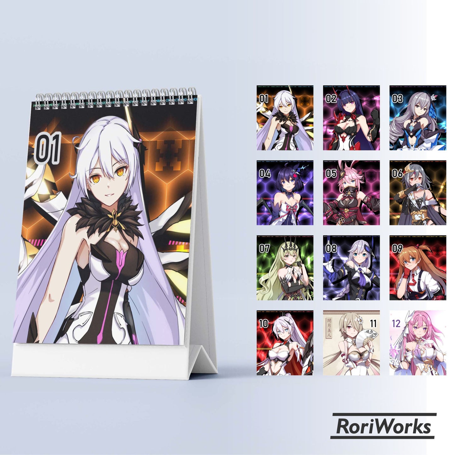 Kalender Meja Mini 2025 | Honkai Impact 3rd