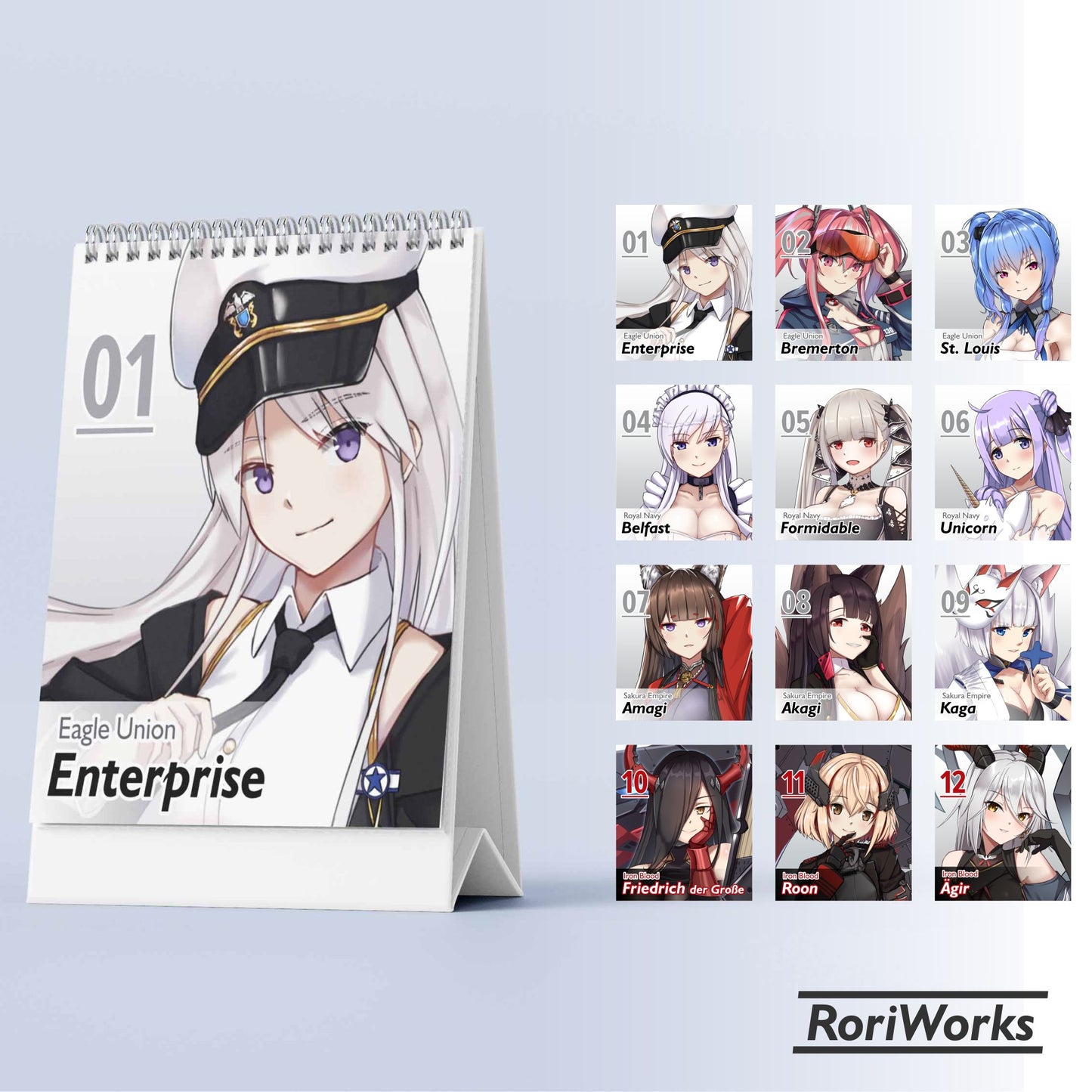 Kalender Meja Mini 2025 | Azur Lane