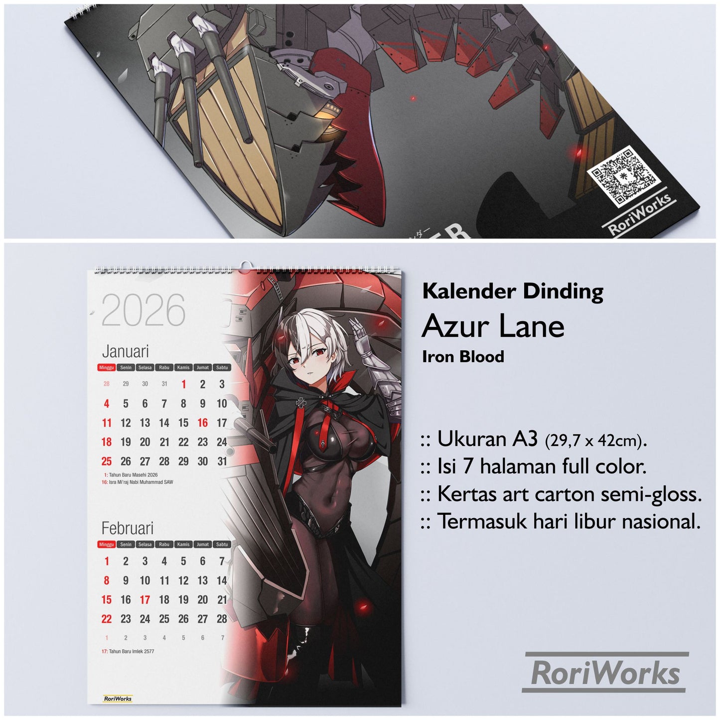 Kalender Dinding 2026 - Azur Lane (Iron Blood)