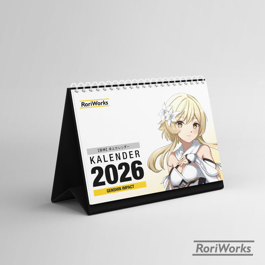 Kalender Meja 2026 - Genshin Impact