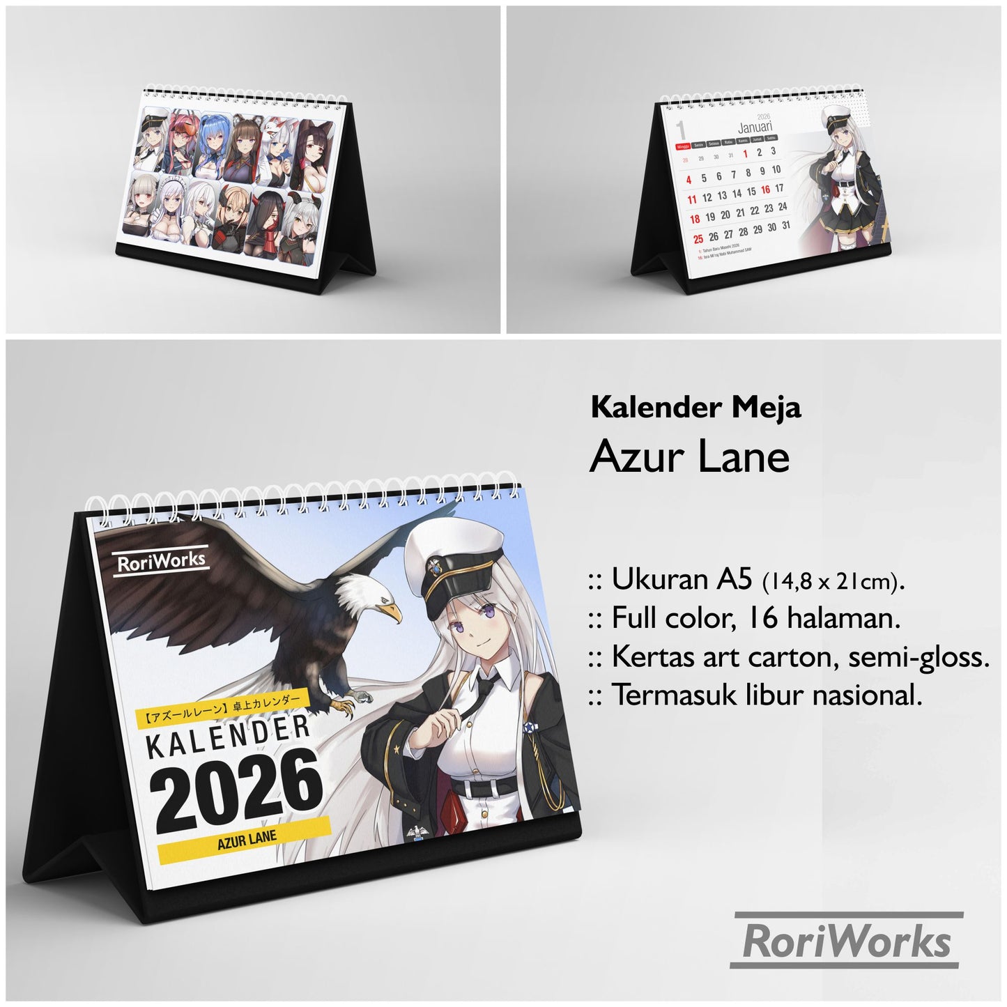 Kalender Meja 2026 - Azur Lane