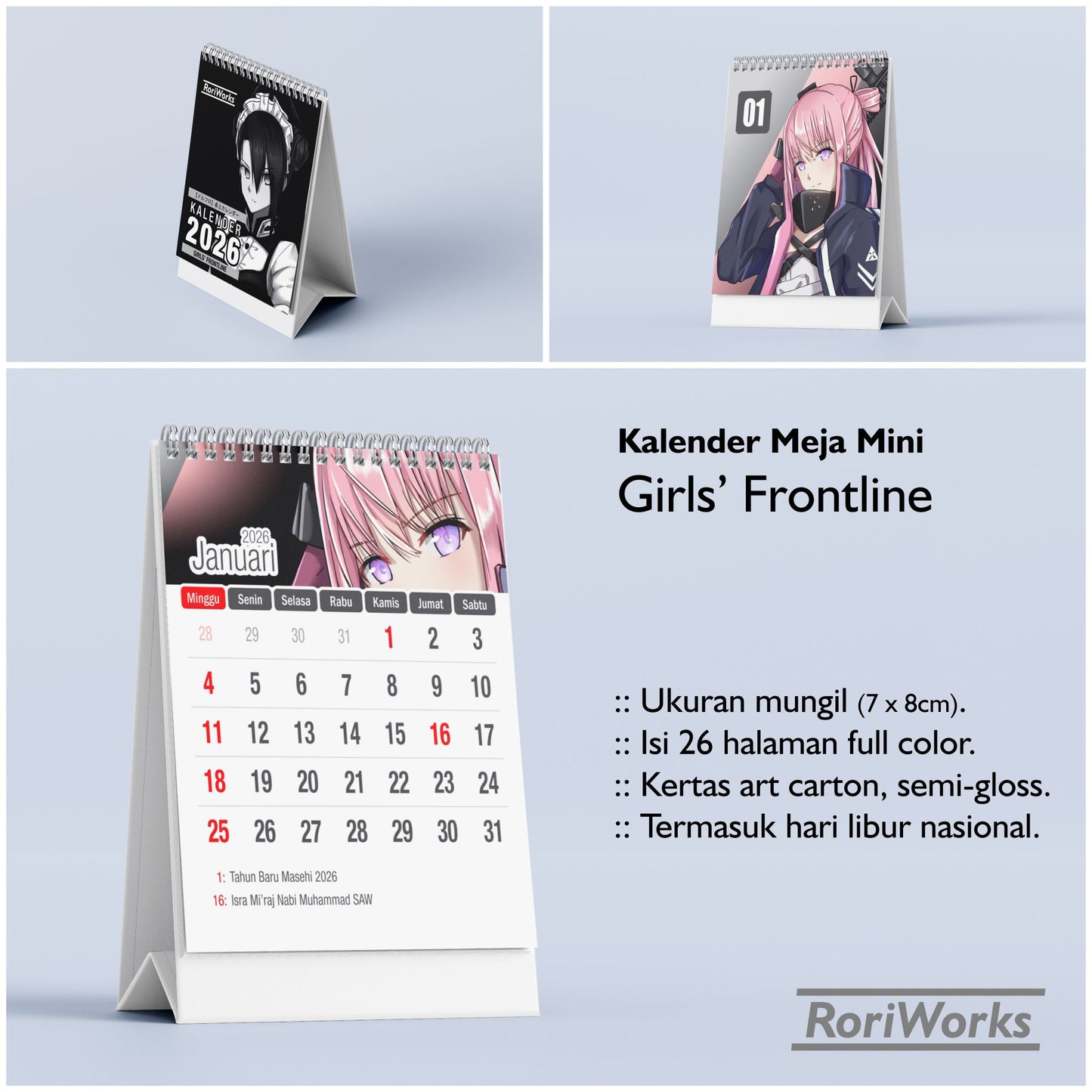 Kalender Meja Mini 2026 - Girls' Frontline