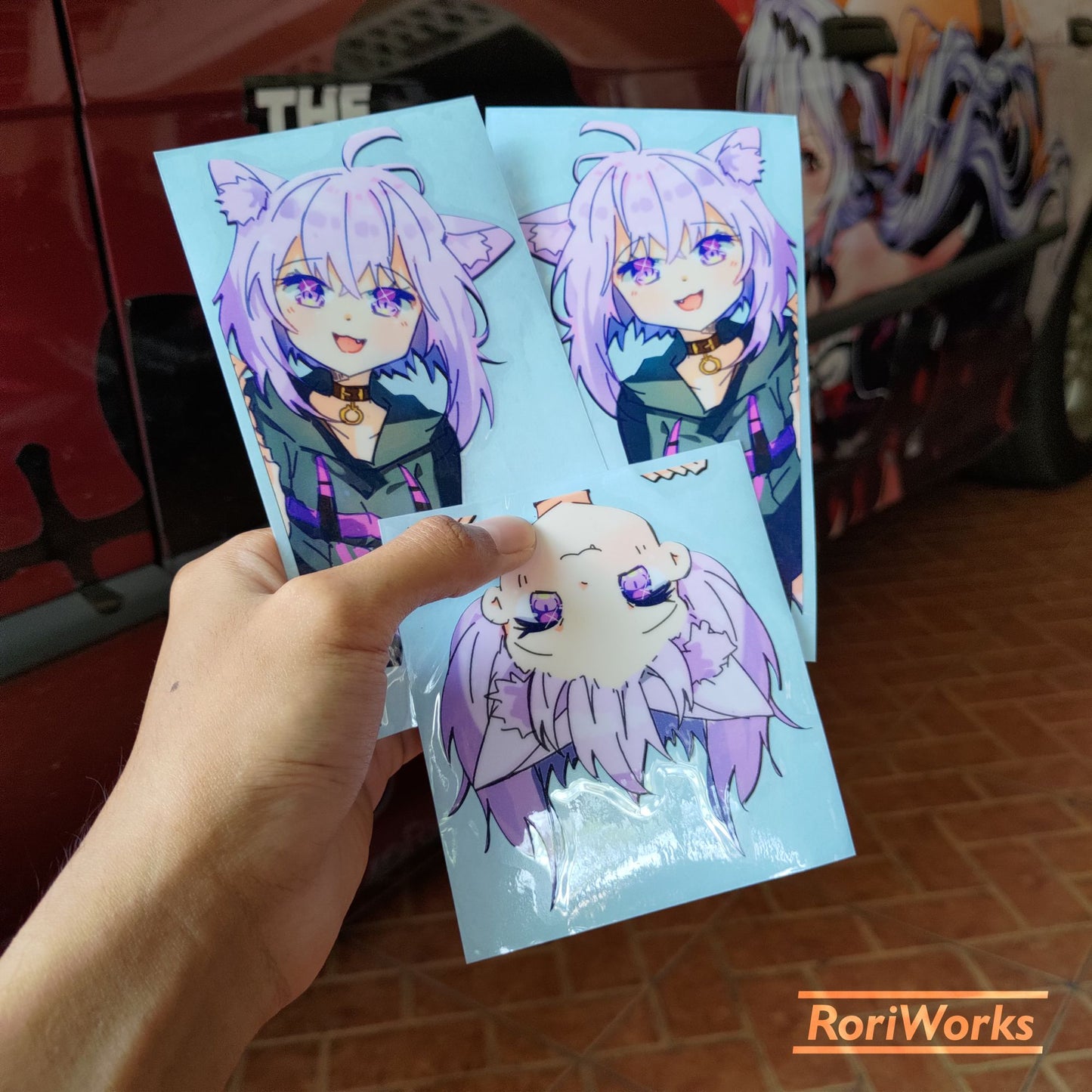 Stiker Intip - Okayu Nekomata