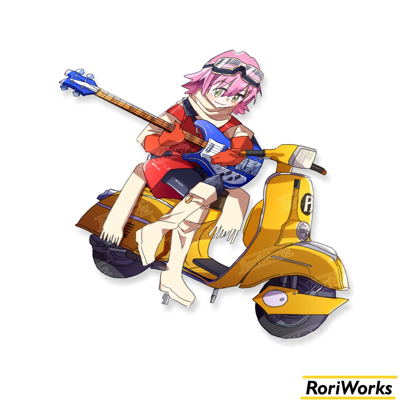 Stiker Haruko Haruhara (Vespa Super Sprint) | FLCL