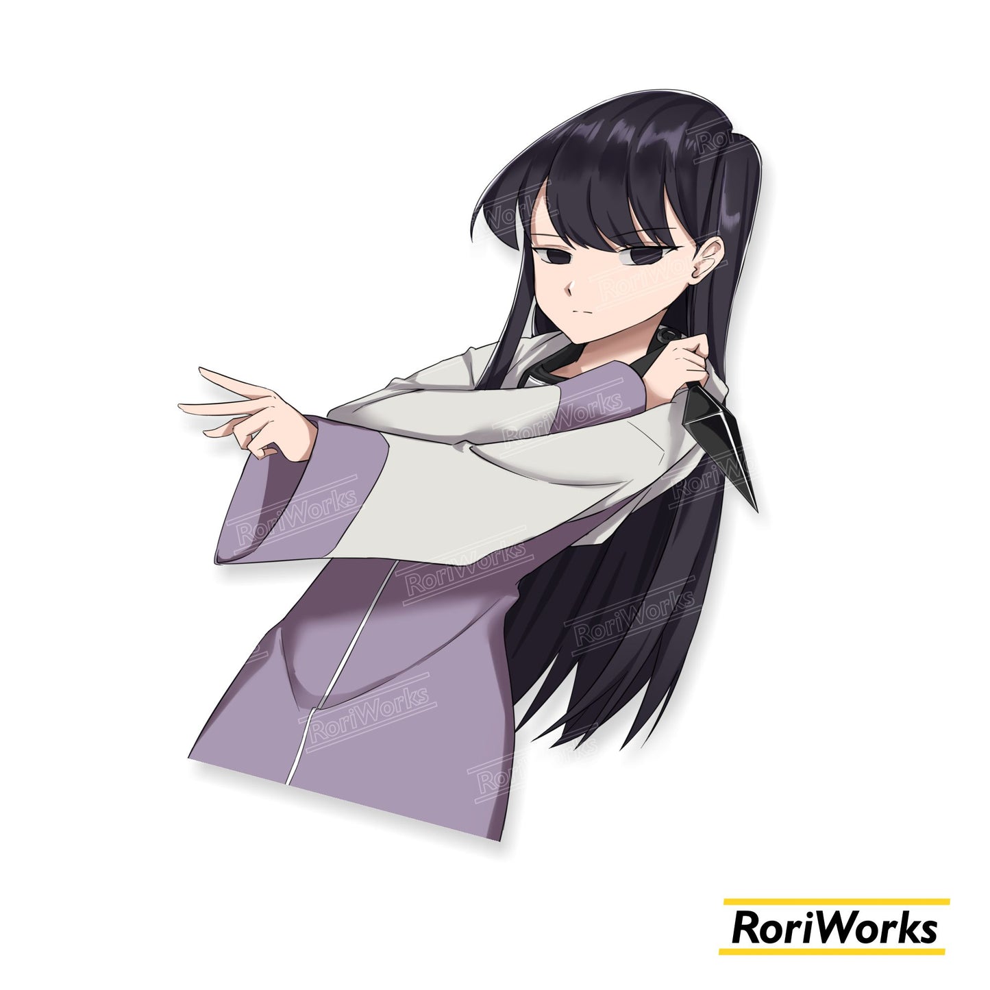 Stiker Shouko Komi x Hinata Hyuuga | Komi Can't Communicate