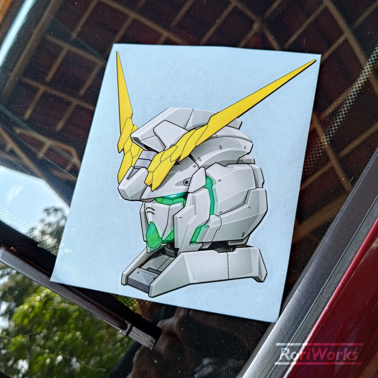Stiker Unicorn Gundam Head (Awakened Destroy Mode)