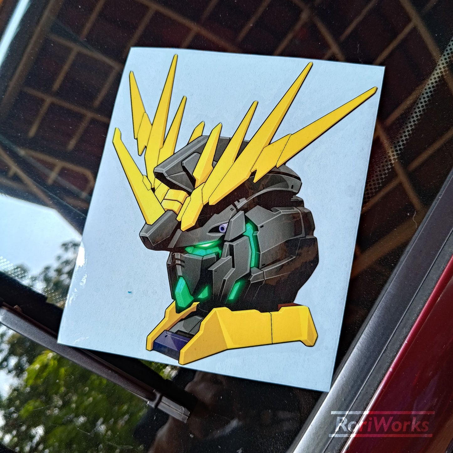 Stiker Unicorn Gundam Banshee Head (Awakened Destroy Mode)