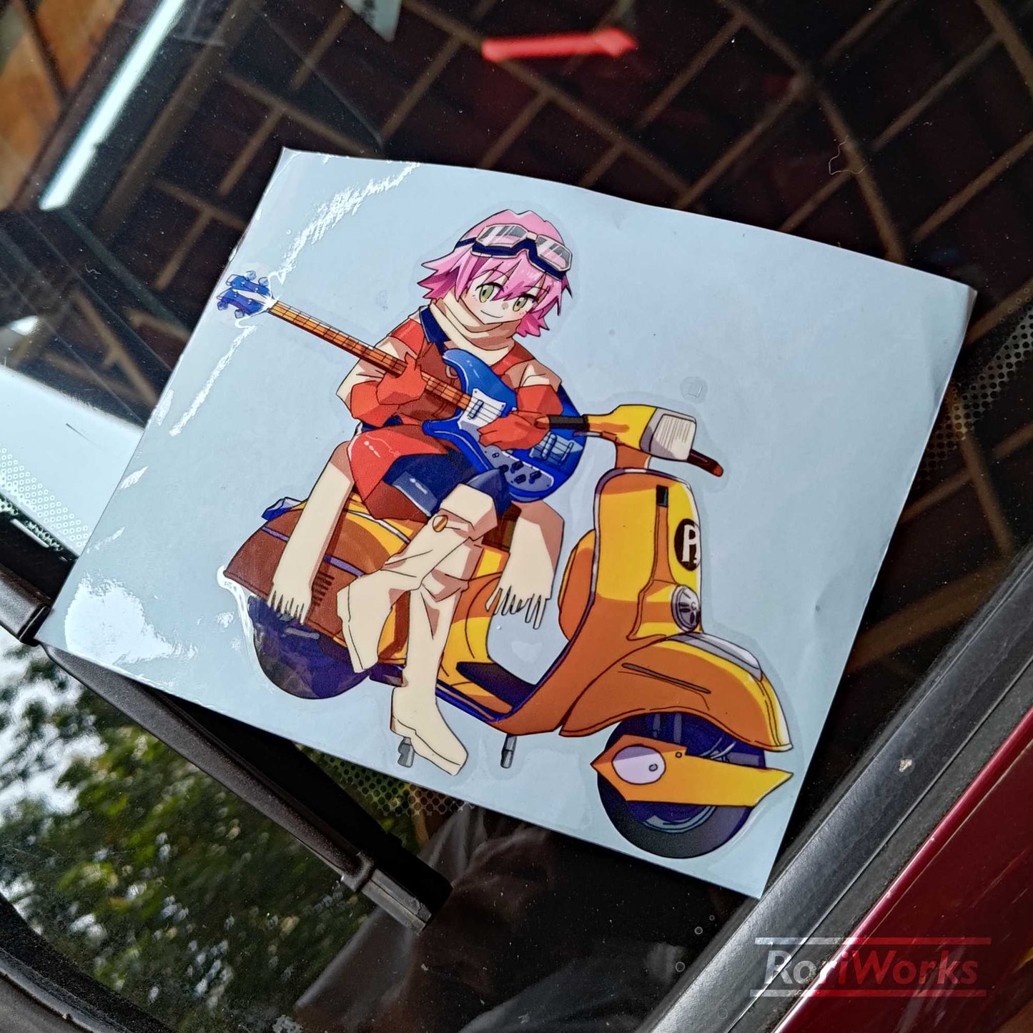 Stiker Haruko Haruhara (Vespa Super Sprint) | FLCL