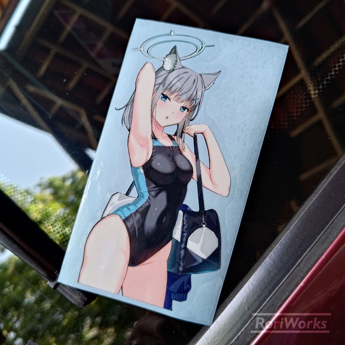 Stiker Shiroko Sunaookami (Swimsuit) | Blue Archive