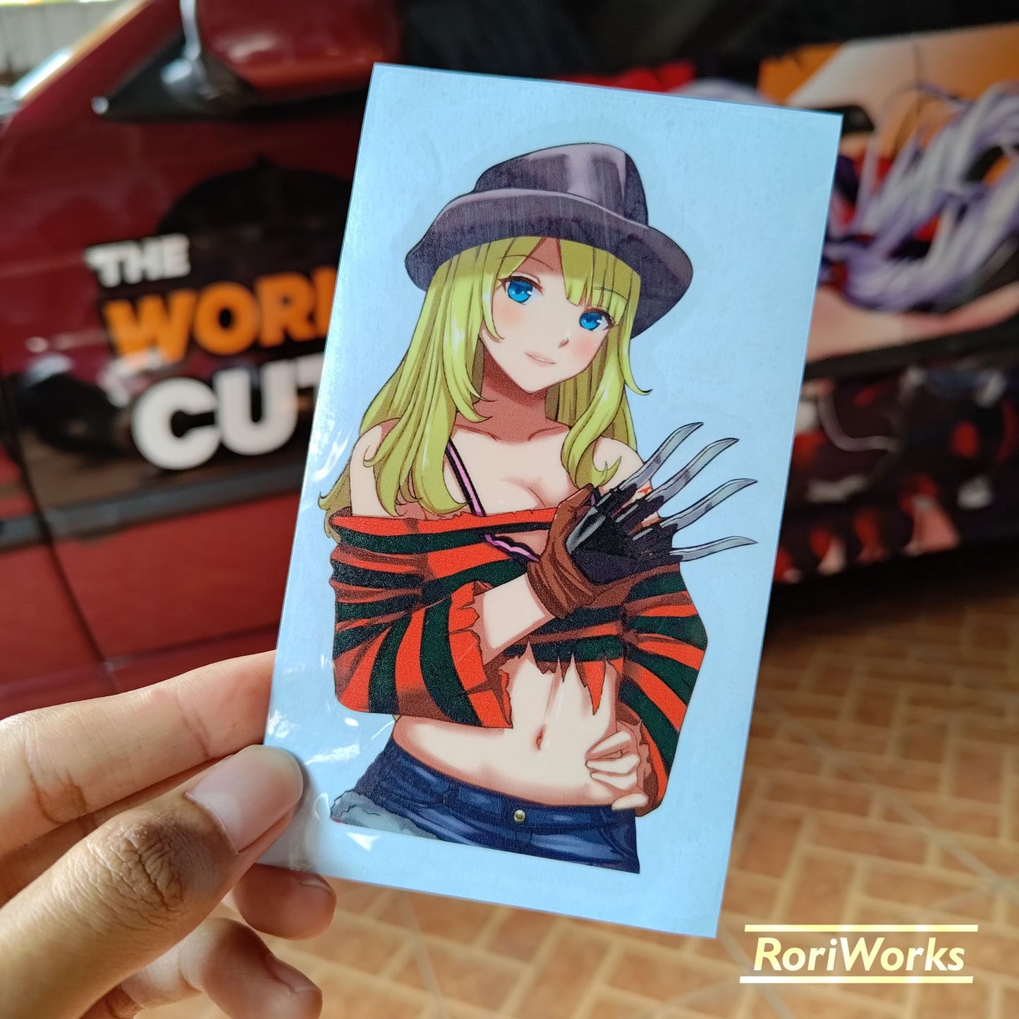 Stiker Freddy Krueger | Horror Bishoujo