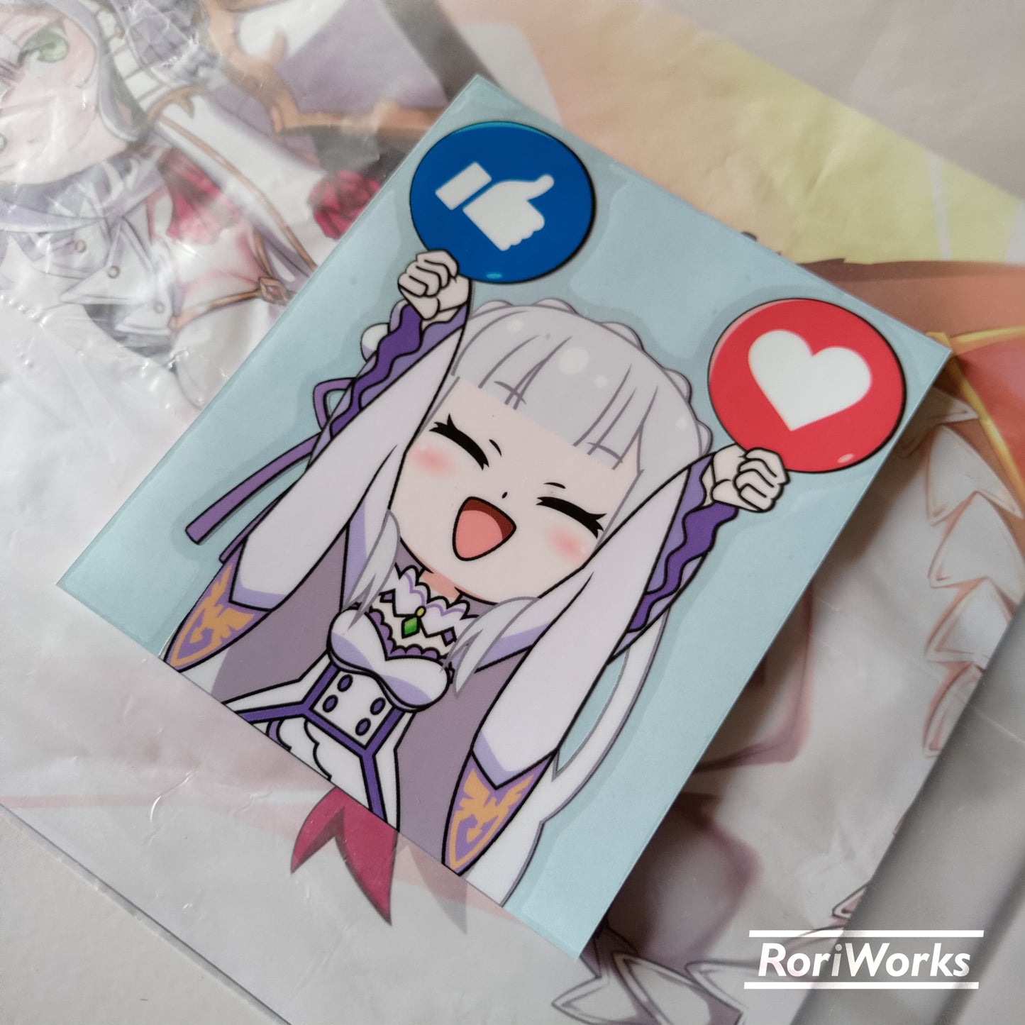 Stiker Emilia Like and Love | Re:ZERO