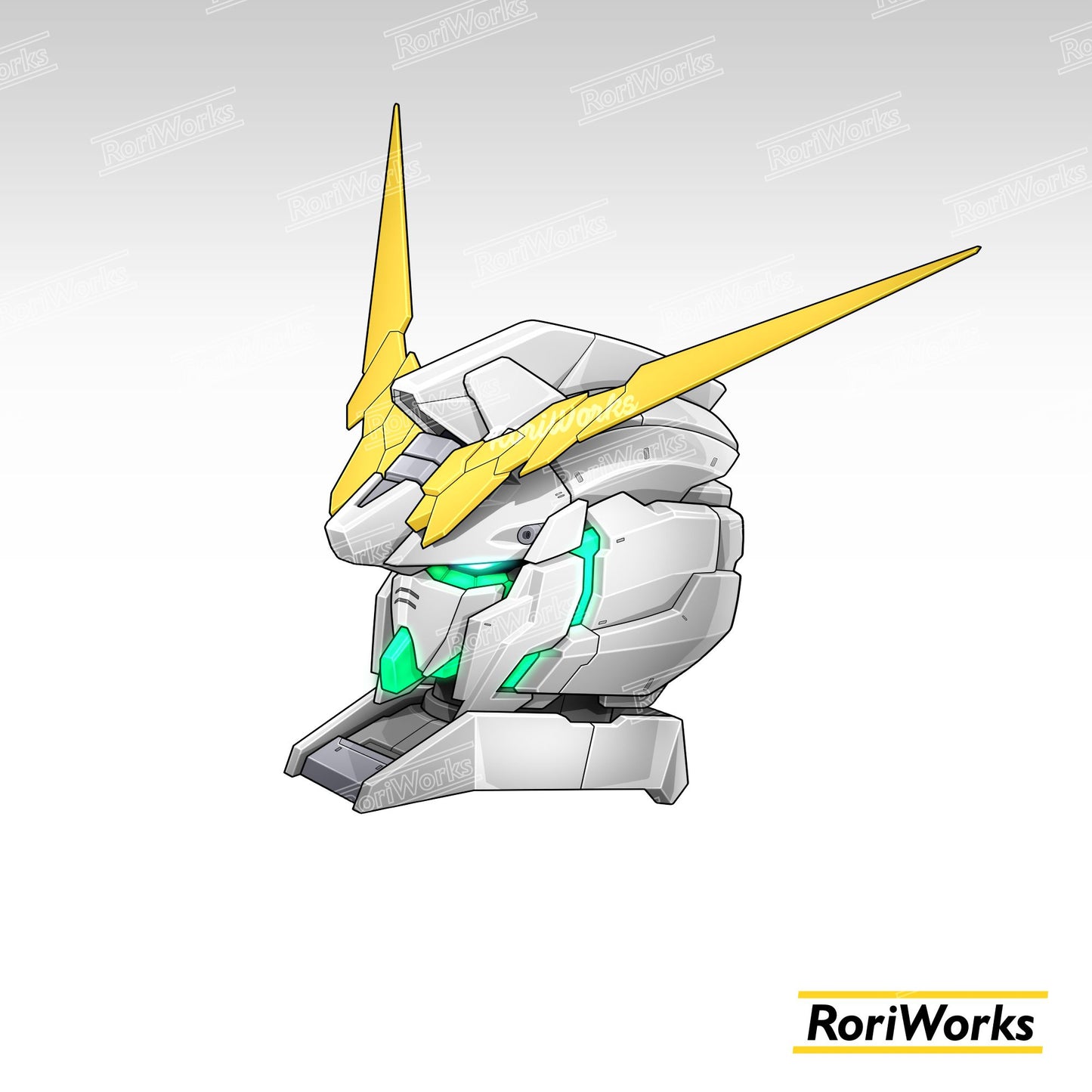 Stiker Unicorn Gundam Head (Awakened Destroy Mode)