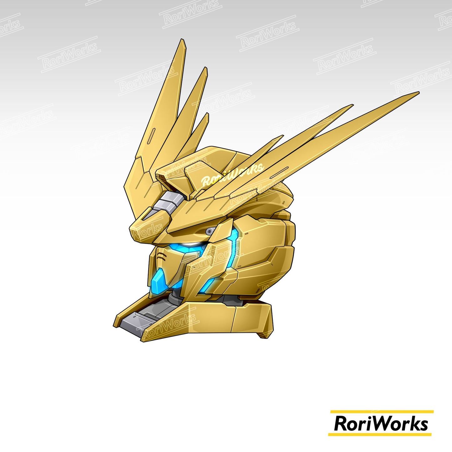 Stiker Unicorn Gundam Phenex Head (Destroy Mode)