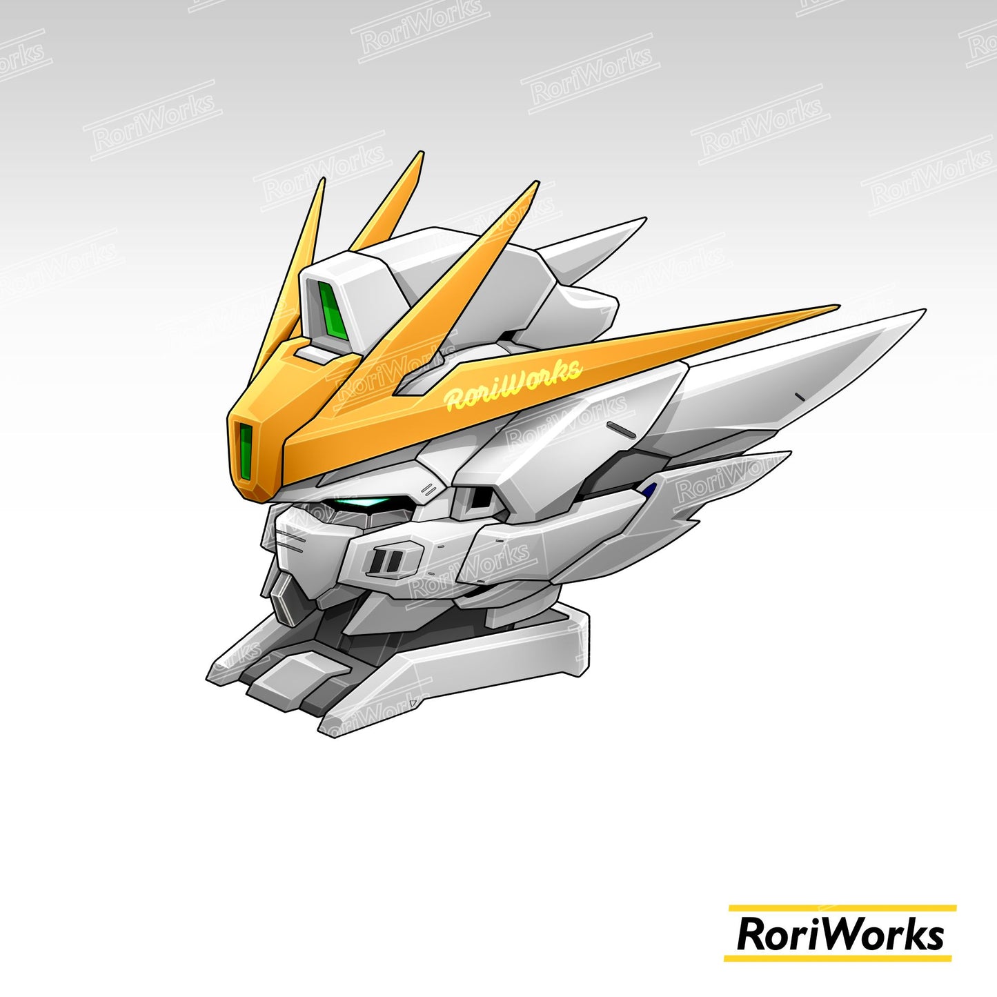 Stiker Wing Gundam Snow White Head