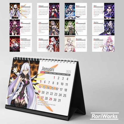 Kalender Meja 2025 | Honkai Impact 3rd