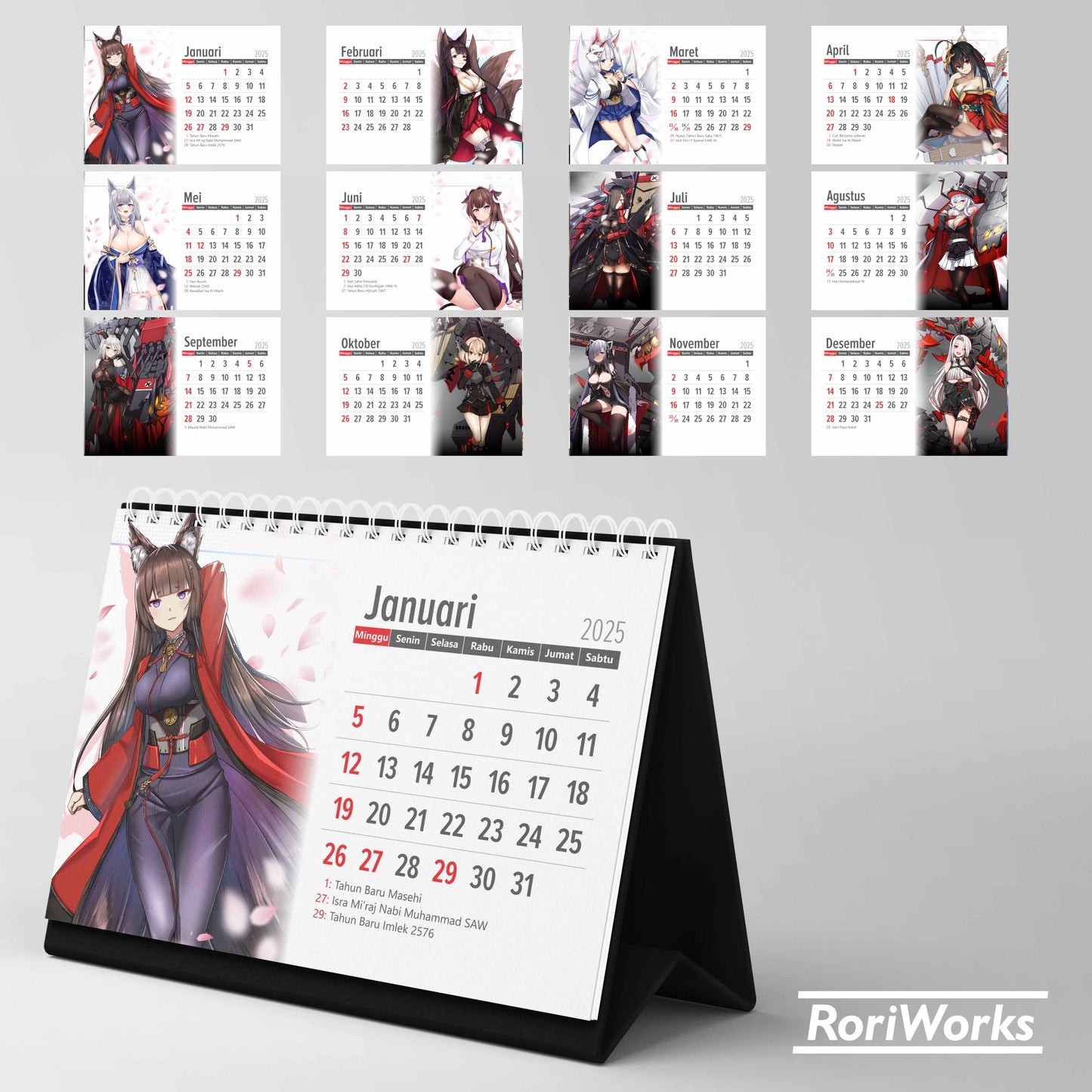 Kalender Meja 2025 | Azur Lane (Crimson Axis)