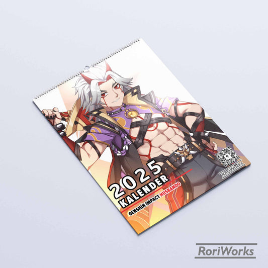 Kalender Dinding 2025 | Genshin Impact Husbando