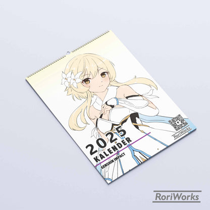 Kalender Dinding 2025 | Genshin Impact Waifu