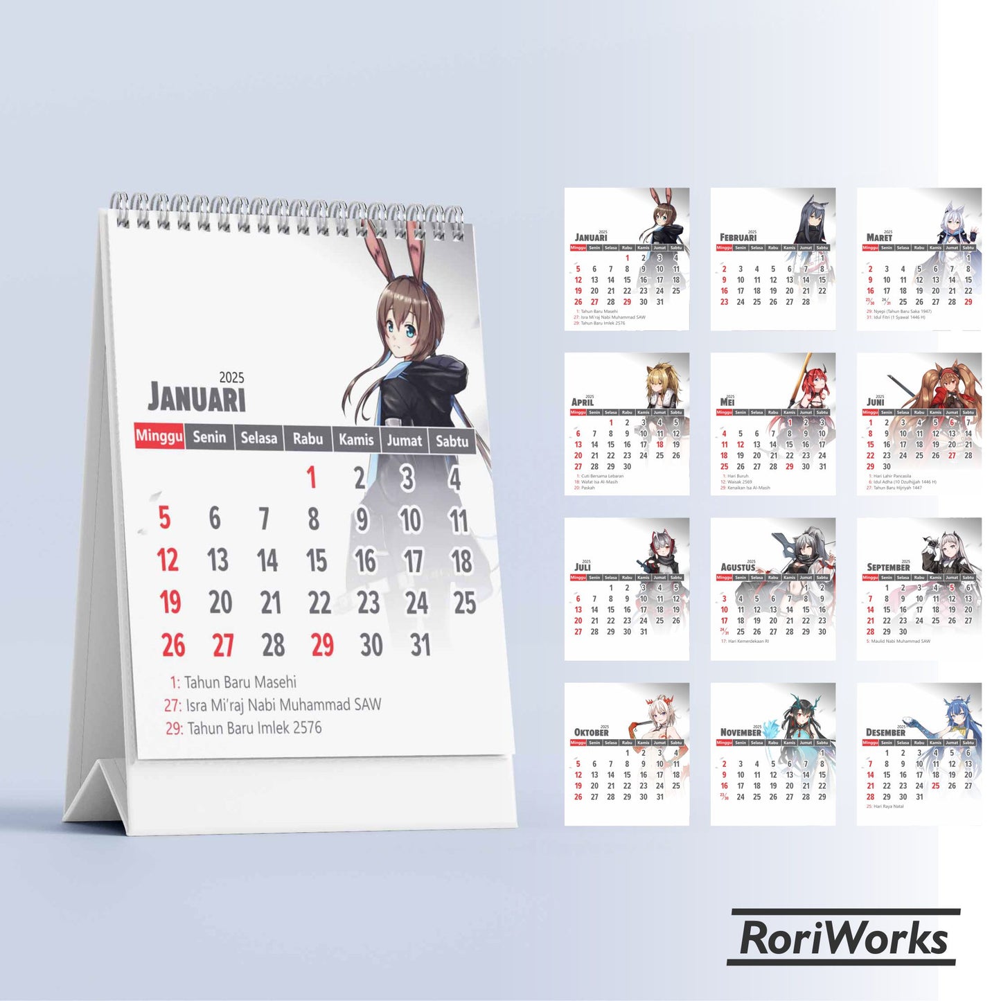 Kalender Meja Mini 2025 | Arknights
