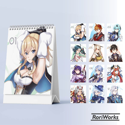 Kalender Meja Mini 2025 | Genshin Impact