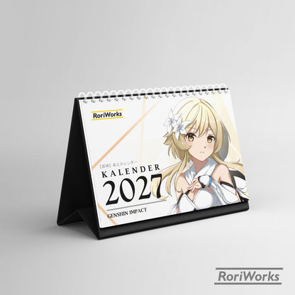 Kalender Meja 2027 - Genshin Impact