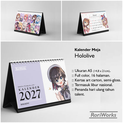 Kalender Meja 2027 - Hololive