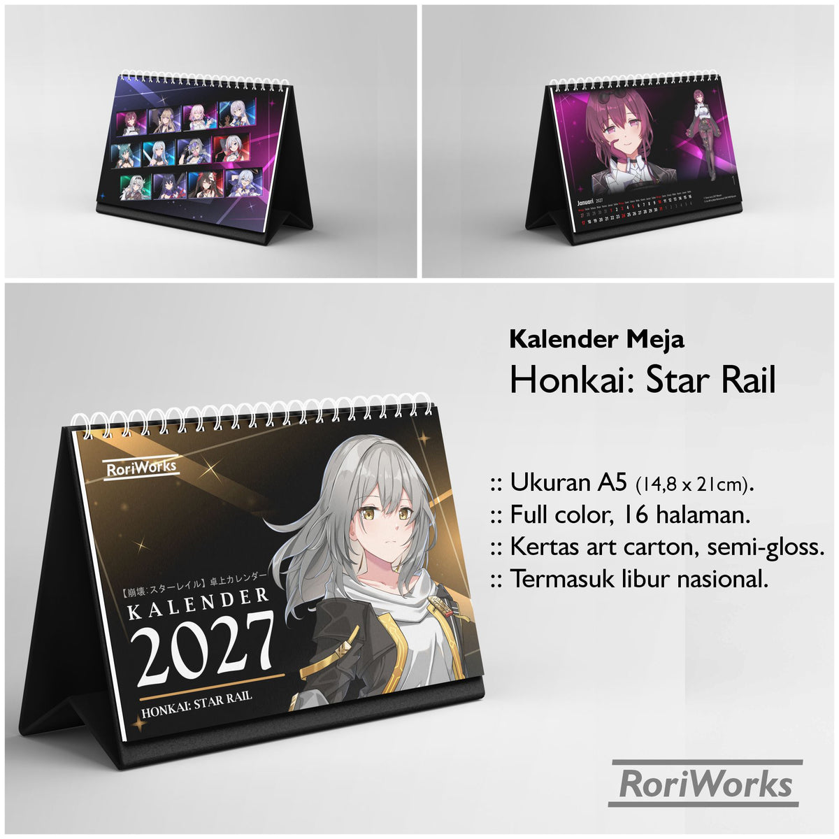 Kalender Meja 2027 - Honkai Star Rail