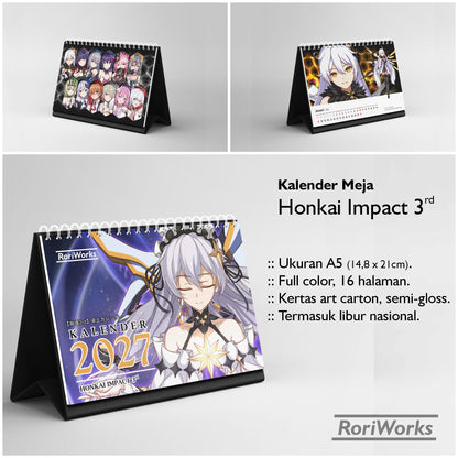 Kalender Meja 2027 - Honkai Impact 3rd
