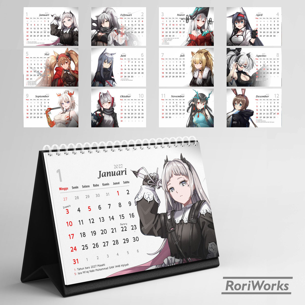 Kalender Meja 2027 - Arknights