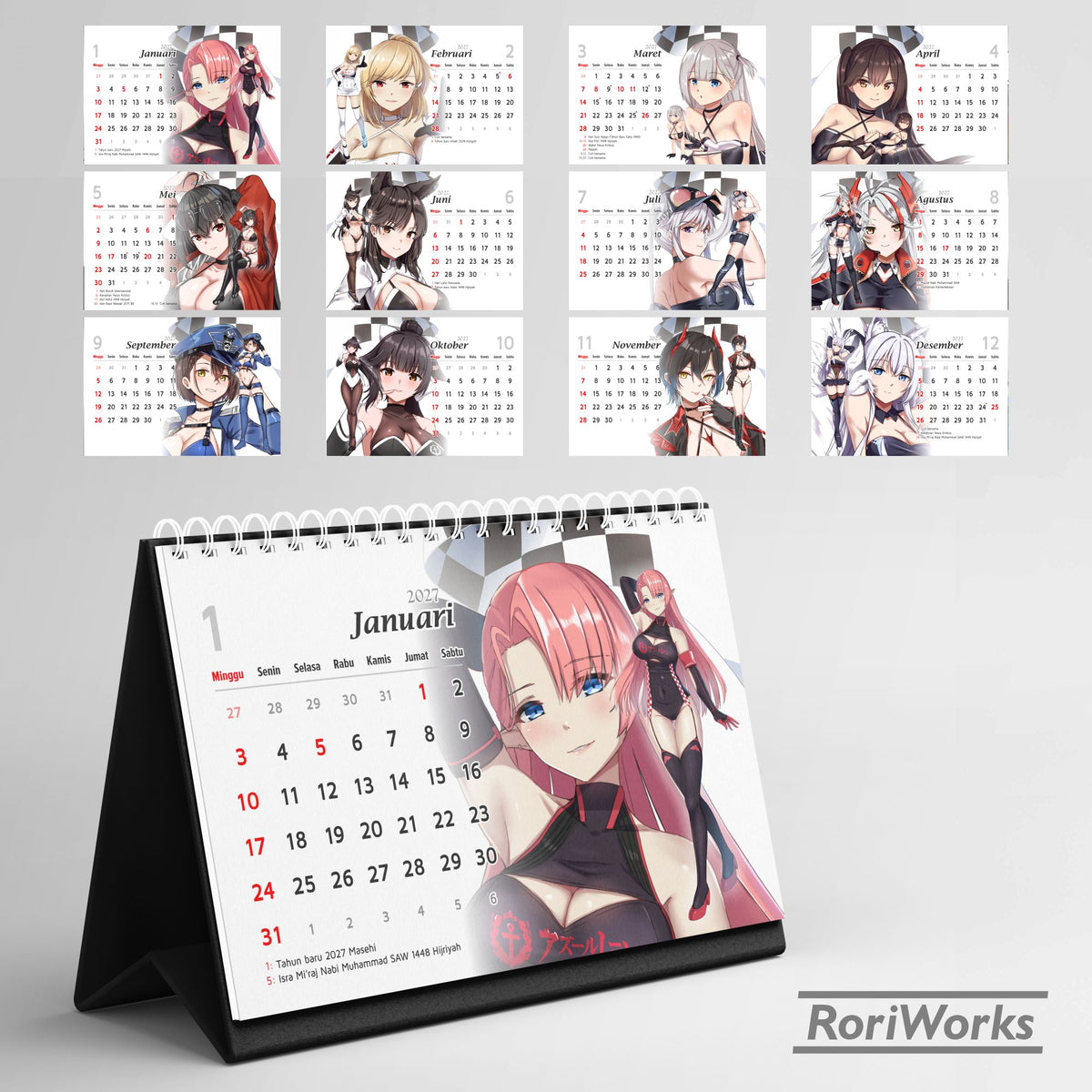 Kalender Meja 2027 - Azur Lane (Race Queen)