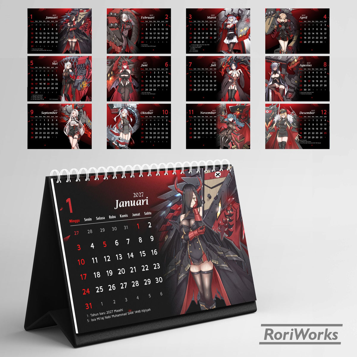 Kalender Meja 2027 - Azur Lane (Iron Blood)