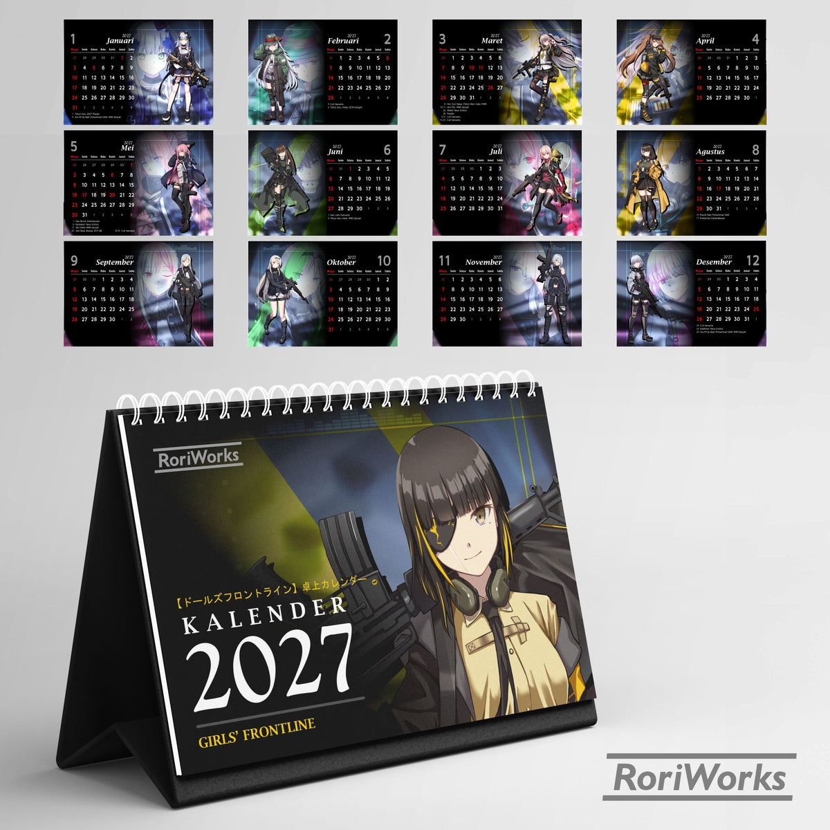 Kalender Meja 2027 - Girls' Frontline