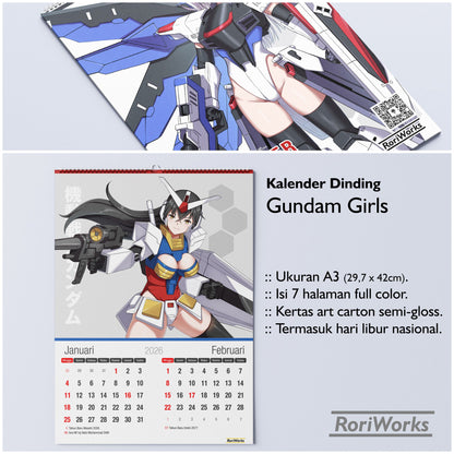 Kalender Dinding 2026 - Gundam Girls