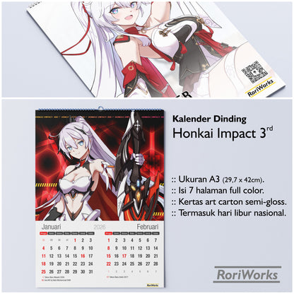 Kalender Dinding 2026 - Honkai Impact 3rd
