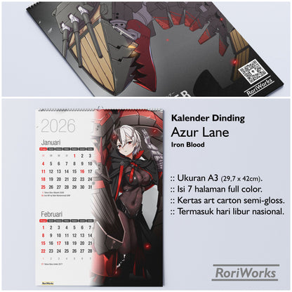 Kalender Dinding 2026 - Azur Lane (Iron Blood)