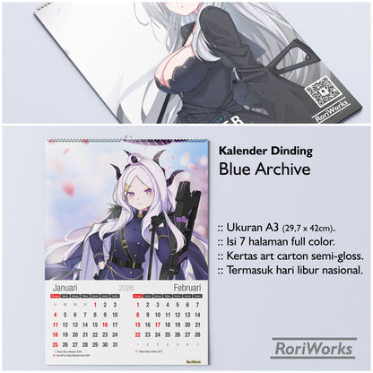 Kalender Dinding 2026 - Blue Archive