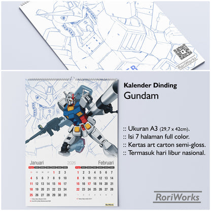 Kalender Dinding 2026 - Gundam