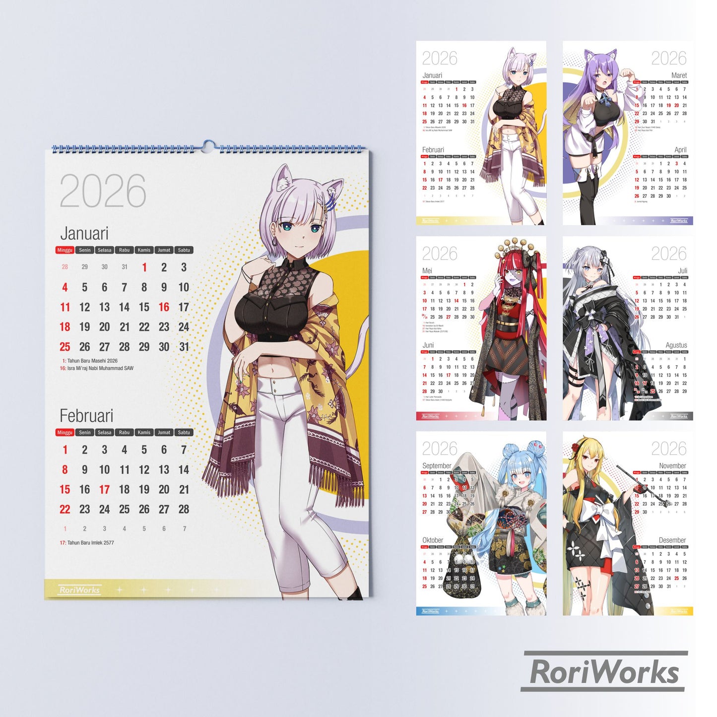 Kalender Dinding 2026 - Hololive ID