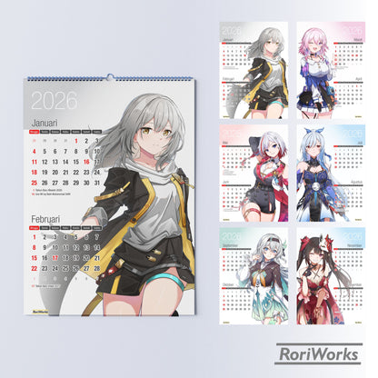 Kalender Dinding 2026 - Honkai Star Rail