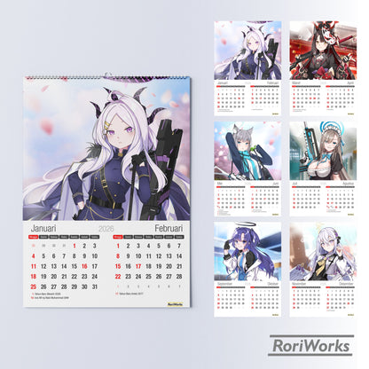 Kalender Dinding 2026 - Blue Archive